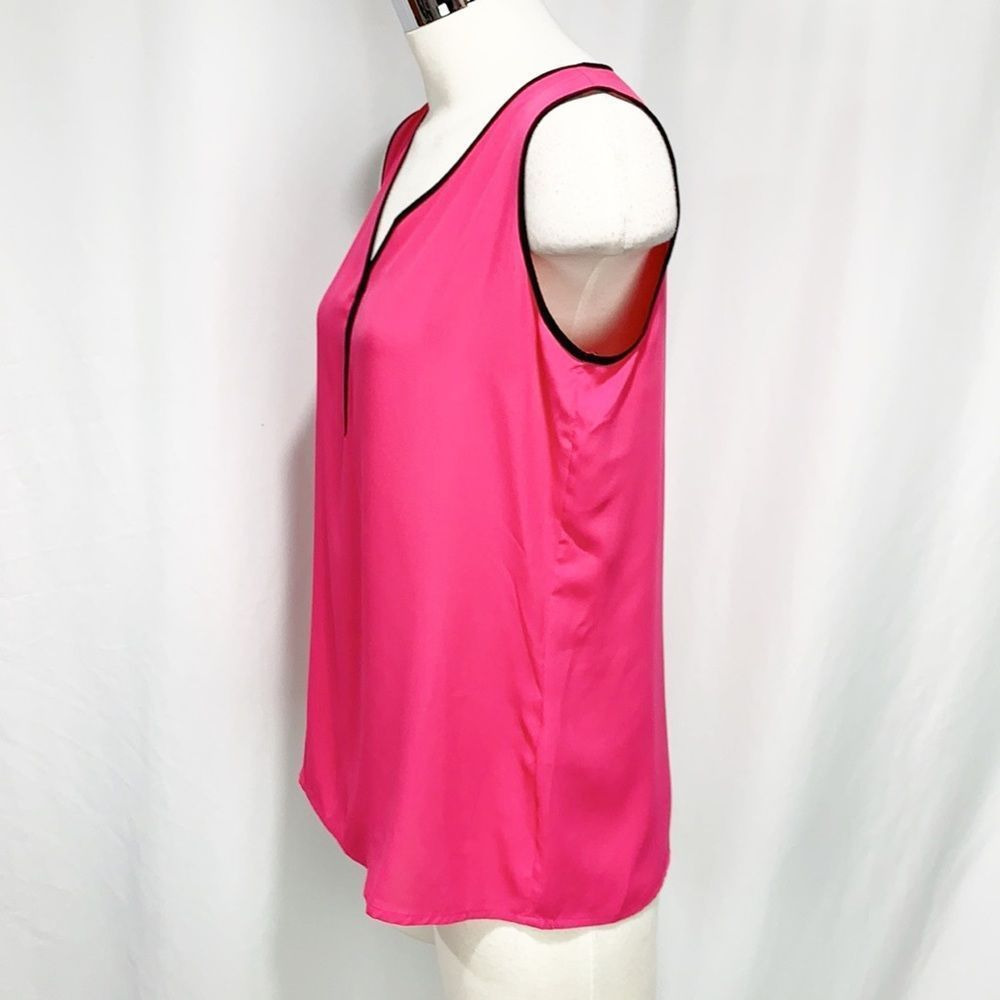 Calvin Klein Hot Pink Sleeveless Shell w Black Trim XS - Picture 3 of 6